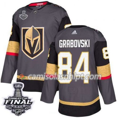 Camisola Vegas Golden Knights Mikhail Grabovski 84 2018 Stanley Cup Final Patch Adidas Cinza Authentic - Homem